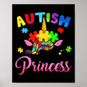 Autismus Prinzessin Unicorn Autismus Bewusstsein K Poster
