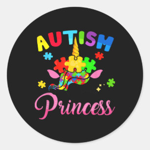 Autismus Prinzessin Unicorn Autismus Bewusstsein K Runder Aufkleber