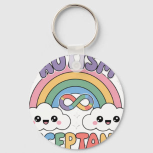 Autismus Pro Akzeptanz Regenbogen mit Unendlichkei Schlüsselanhänger