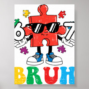 Autismus-Puzzle 6 7 Hand Bruch Poster