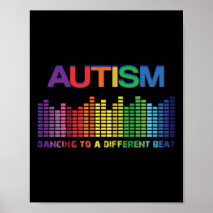 Autismus Puzzle Autismus Bewusstsein tanzt zu eine Poster