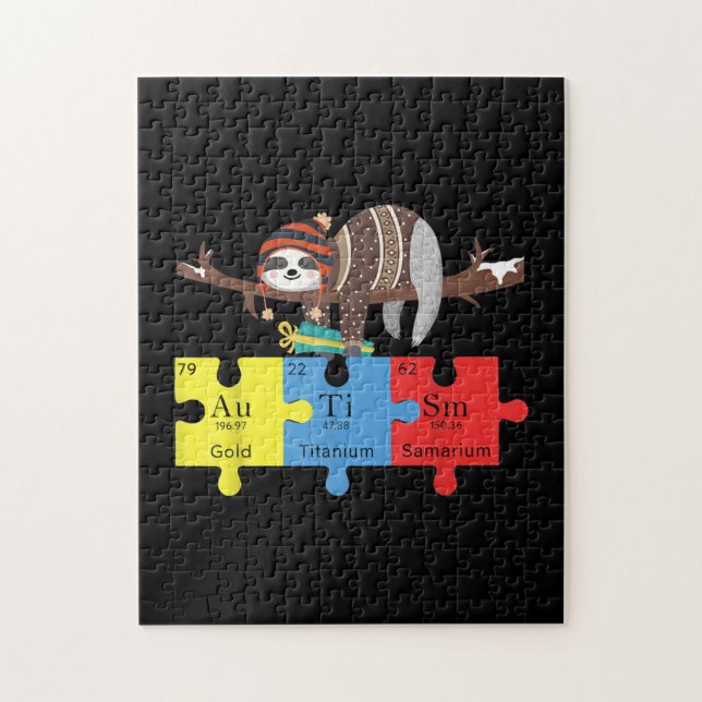 Autismus Puzzle Chemistry Sloth Autismus Bewusstse (Vertikal)