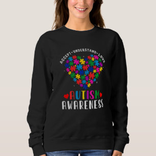 Autismus Puzzle Herz Liebe Akzeptieren Autismus ve Sweatshirt