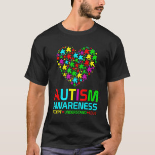Autismus Puzzle Herz Liebe Akzeptieren Autismus ve T-Shirt