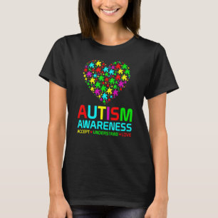 Autismus Puzzle Herz Liebe Akzeptieren Verstehen A T-Shirt