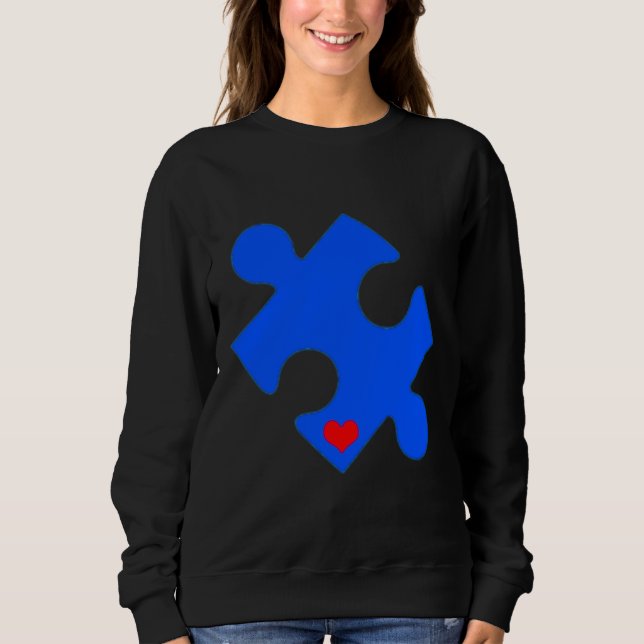 Autismus Puzzle Herz Sweatshirt (Vorderseite)