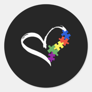 Autismus Puzzle Liebe Autismus Bewusstsein für Runder Aufkleber