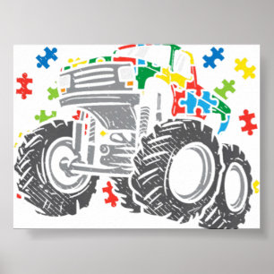 Autismus-Puzzle-Monster-Truck-Bewusstseins-Kinder- Poster