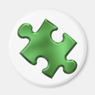 Autismus Puzzle Piece Green Magnet