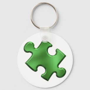 Autismus Puzzle Piece Green Schlüsselanhänger