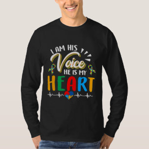 Autismus Puzzle Piece Herz Ich bin seine Stimme Fr T-Shirt