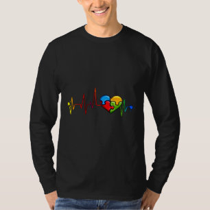 Autismus Puzzle Piece Herzschlag Aufmerksamkeit fü T-Shirt