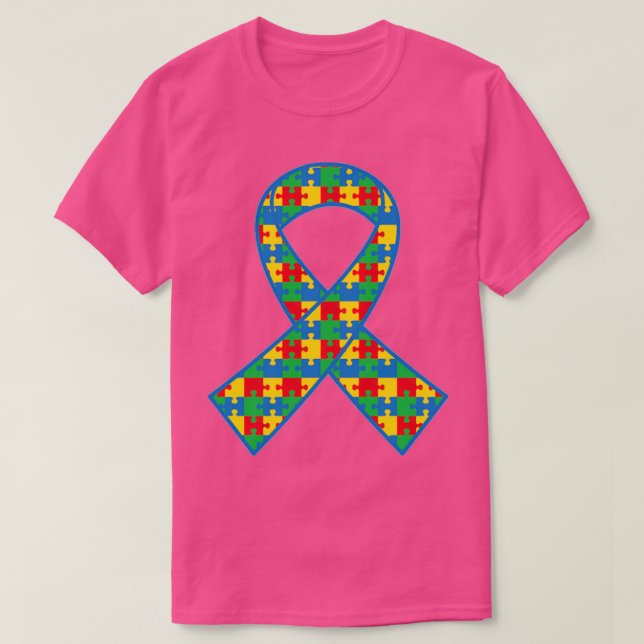 Autismus Puzzle Ribbon Autismus T-Shirt (Design vorne)