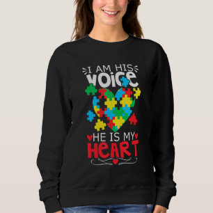 Autismus Puzzle Stück Herz Ich bin seine Stimme Fr Sweatshirt