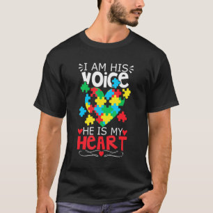 Autismus Puzzle Stück Herz Ich bin seine Stimme Fr T-Shirt