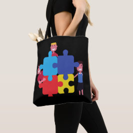 Autismus-Puzzle Tasche Kissen aus schwarzem Allove