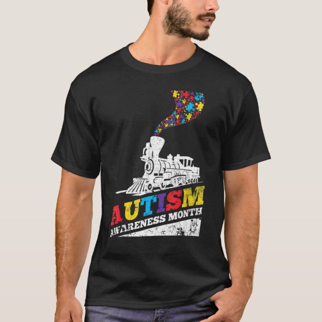 Autismus Puzzle Zug Spielzeug Unterstützung Autism T-Shirt (Vorderseite)