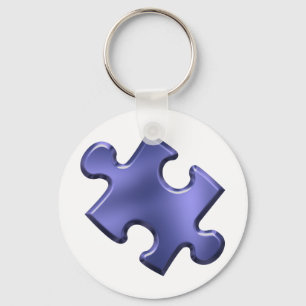 Autismus-Puzzlespiel-Stück-Blau Schlüsselanhänger
