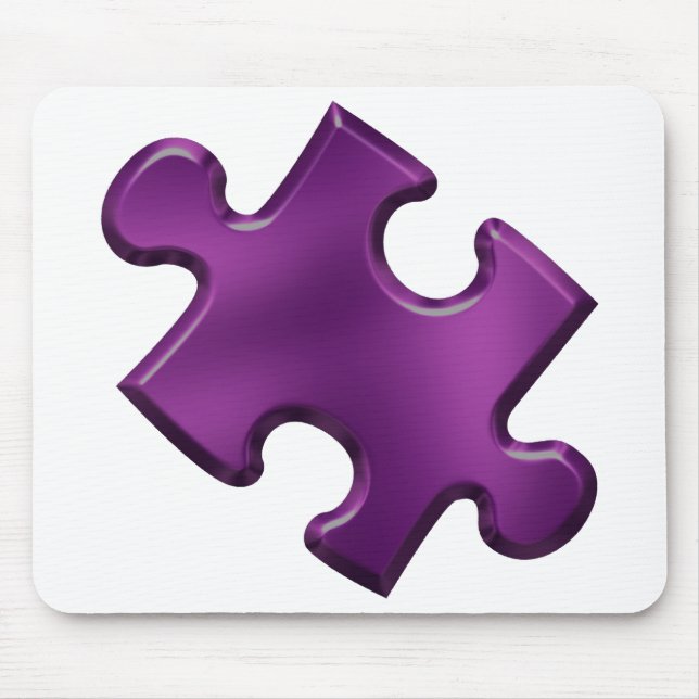 Autismus-Puzzlespiel-Stück lila Mousepad (Vorne)