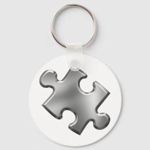 Autismus-Puzzlespiel-Stück-Silber Schlüsselanhänger