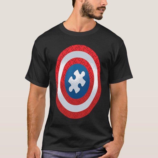 Autismus-Puzzleteil-Schild T-Shirt (Vorderseite)