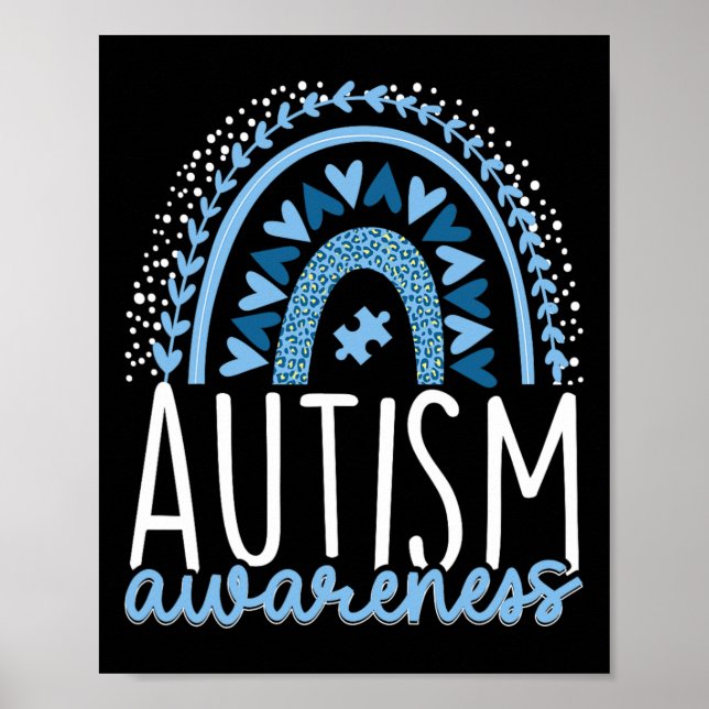 Autismus Rainbow Autistische Pride Inclusion Poster (Vorne)