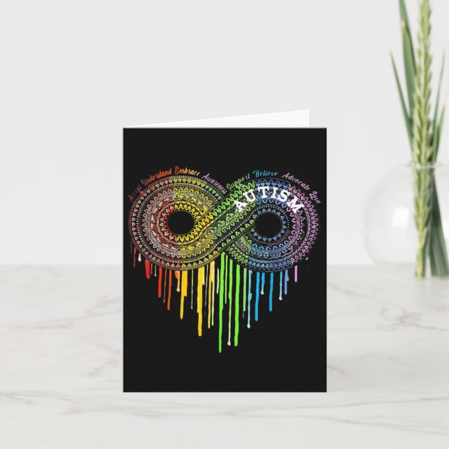 Autismus Rainbow Infinity Symbol Asse Awareness Karte (Vorderseite)