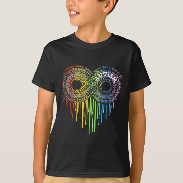 Autismus Rainbow Infinity Symbol Asse Awareness T-Shirt (Vorderseite)