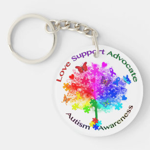 Autismus Rainbow Tree Schlüsselanhänger