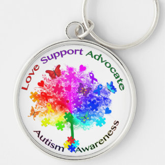 Autismus Rainbow Tree Schlüsselanhänger