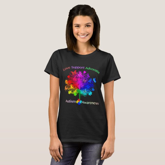 Autismus Rainbow Tree T-Shirt (Vorne ganz)