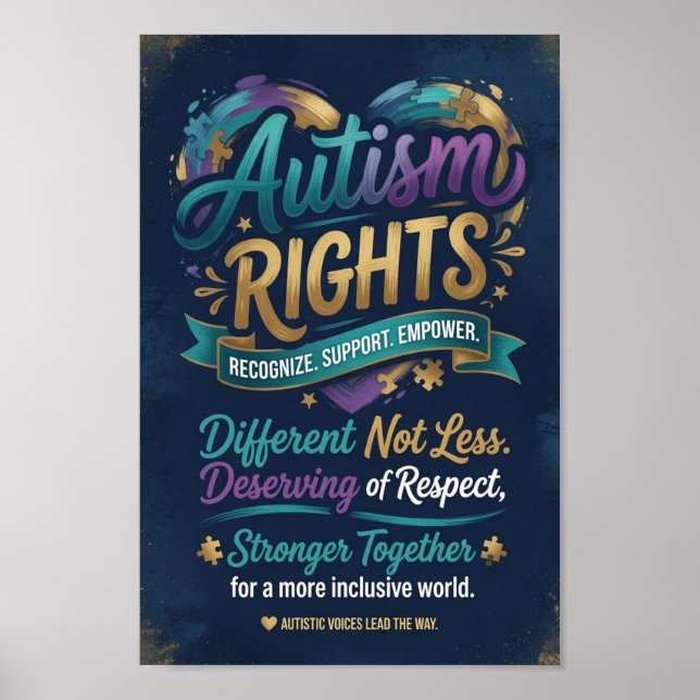 Autismus-Rechte Poster (Vorne)