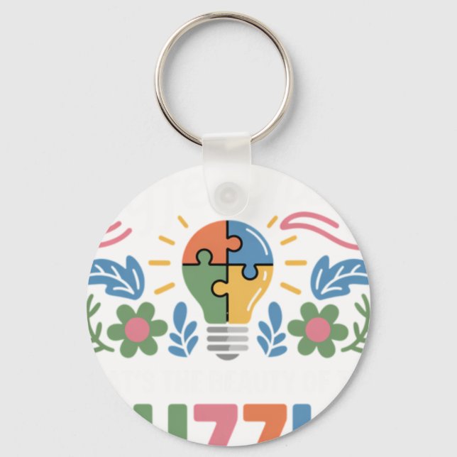 Autismus Regenbogen Autistische Stolz Inklusion AD Schlüsselanhänger (Vorderseite)