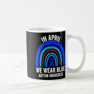 Autismus-Regenbogen im April tragen wir Blau Autis Kaffeetasse
