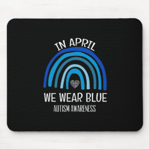 Autismus Regenbogen Im April Tragen Wir Blau Autis Mousepad