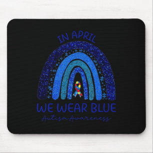 Autismus Regenbogen im April tragen wir Blue Autis Mousepad