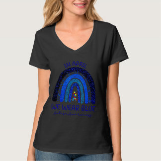 Autismus Regenbogen im April tragen wir Blue Autis T-Shirt