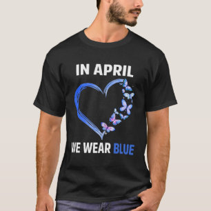 Autismus Regenbogen im April tragen wir Blue Autis T-Shirt