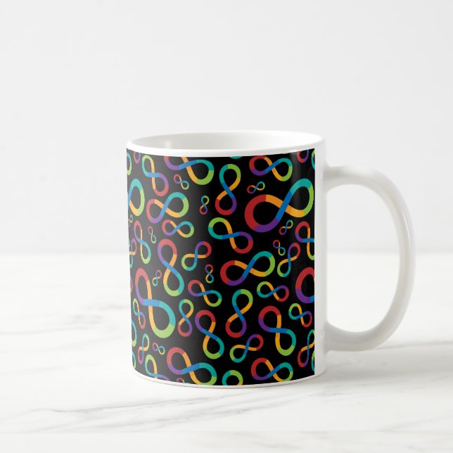 Autismus-Regenbogen-Unendlichkeit Neurodiversity Kaffeetasse (Rechts)