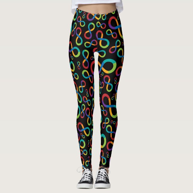 Autismus-Regenbogen-Unendlichkeit Neurodiversity Leggings (Vorderseite)