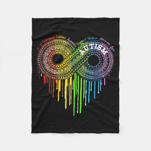Autismus-Regenbogen-Unendlichkeitssymbol Asd-Bewus Fleecedecke (Vorderseite)
