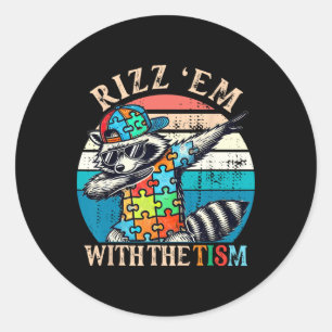 Autismus Rizz GmbH mit dem Tism Meme Autistic Raco Runder Aufkleber