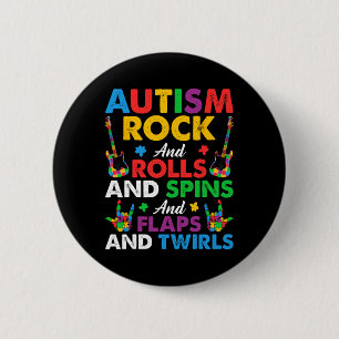 Autismus Rock Roll Spin Twirls Gitarre Puzzle Neur Button