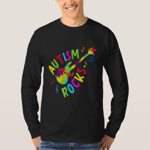 Autismus Rocks Autismus Aufklärungsgitarre Puzzle  T-Shirt