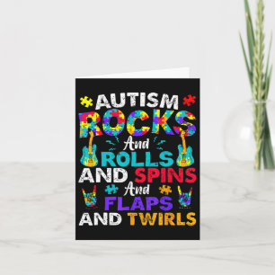 Autismus Rocks Rolls Spins Flaps Bewusstsein Kids Karte
