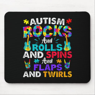 Autismus Rocks Rolls Spins Flaps Bewusstsein Kids  Mousepad