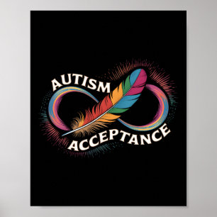 Autismus Rot Anstatt Unendlichkeitssymbol Autistis Poster