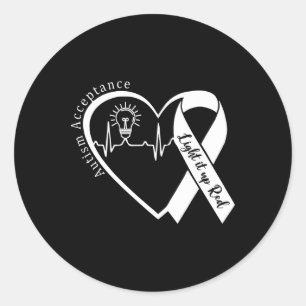 Autismus - Rot stattdessen - Akzeptanz nicht bekan Runder Aufkleber