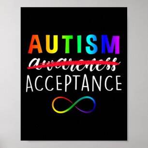 Autismus - Rot stattdessen - Akzeptanz nicht bewus Poster