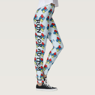 Autismus Running Leggings Puzzle Blue Pants Kriege